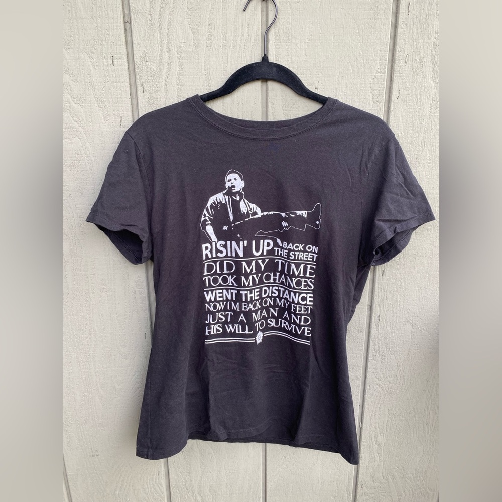 Supernatural Fandom Merch Dean Eye of the Tiger Black Tshirt